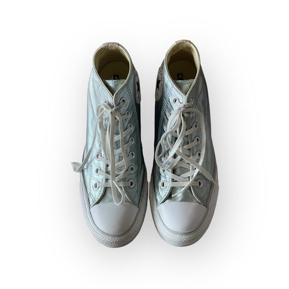 Rare: Sophia Vergara’s Converse ✪ Chucks Lux Mid Wedge Sneakers ✪ Metal Glacier - Picture 12 of 17